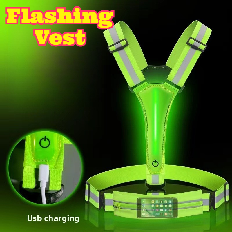 LED 발광 반사 조끼 높은 가시성 플래시 안전 조끼  - Reflective Vest Cycling 리뷰 및 가격