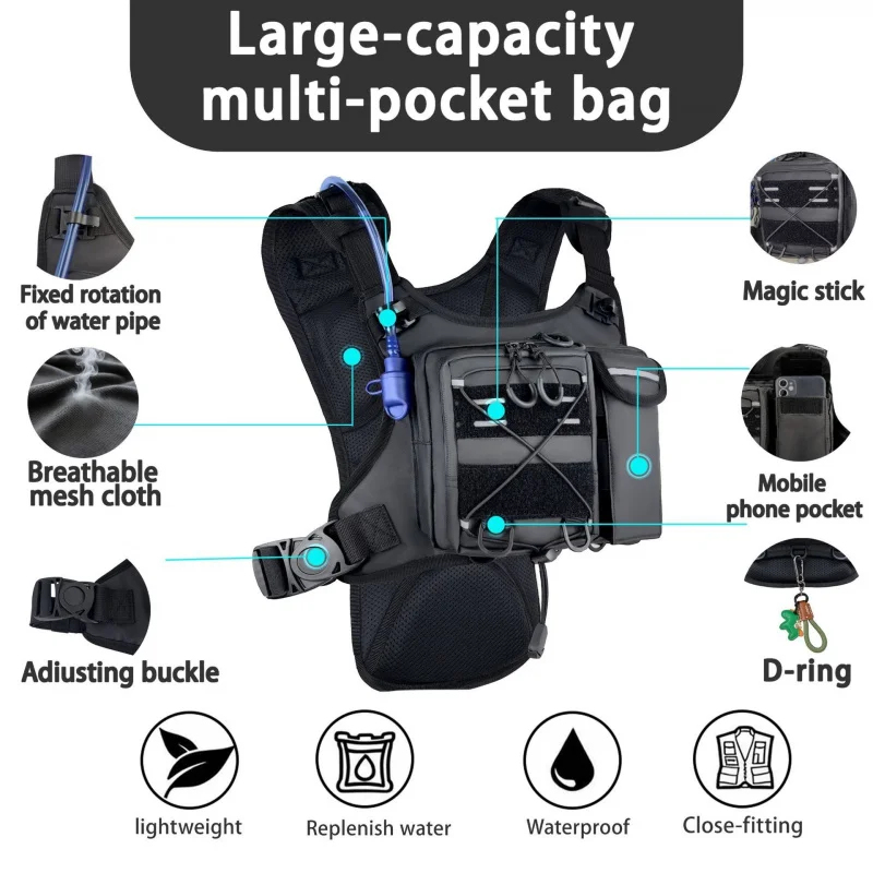 ​ 고품질 전술 조끼 가슴 가방 (2L 물 주머니 포함 - Reflective Vest Cycling 리뷰 및 가격